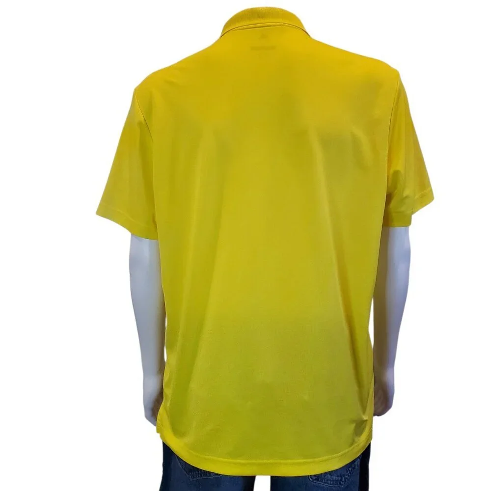 ADIDAS GOLF SZ L Men's Performance Short Sleeve Polo Shirt Bright Yellow